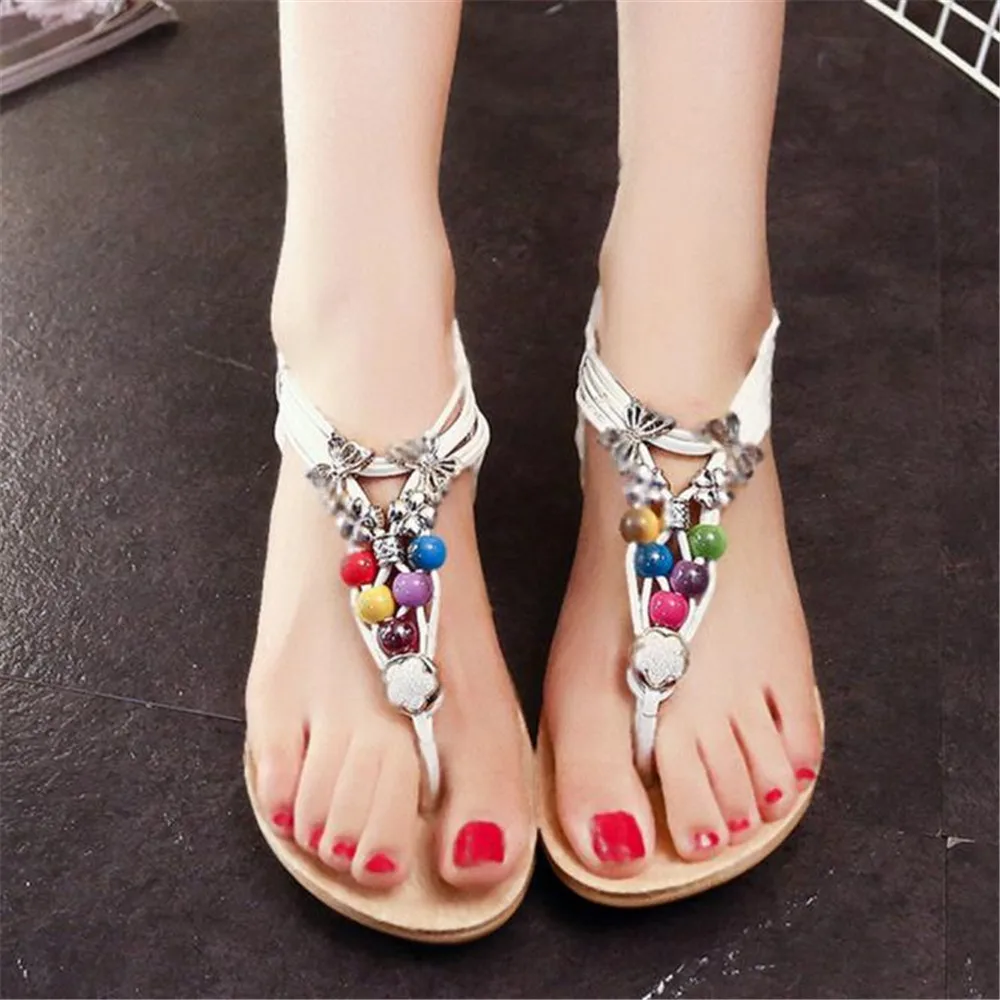 

SAGACE 2018 Hot High Quality Fashion Women Summer Bohemia Beaded Sandals Clip Toe Sandals Beach Shoes Ladies Casual Sandals