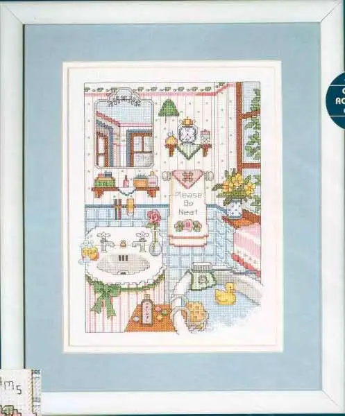 

WASHING ROOM DIY Craft Stich Cross Stitch Package Cotton Fabric Needlework Embroidery Crafts Counted Cross-Stitching Kit
