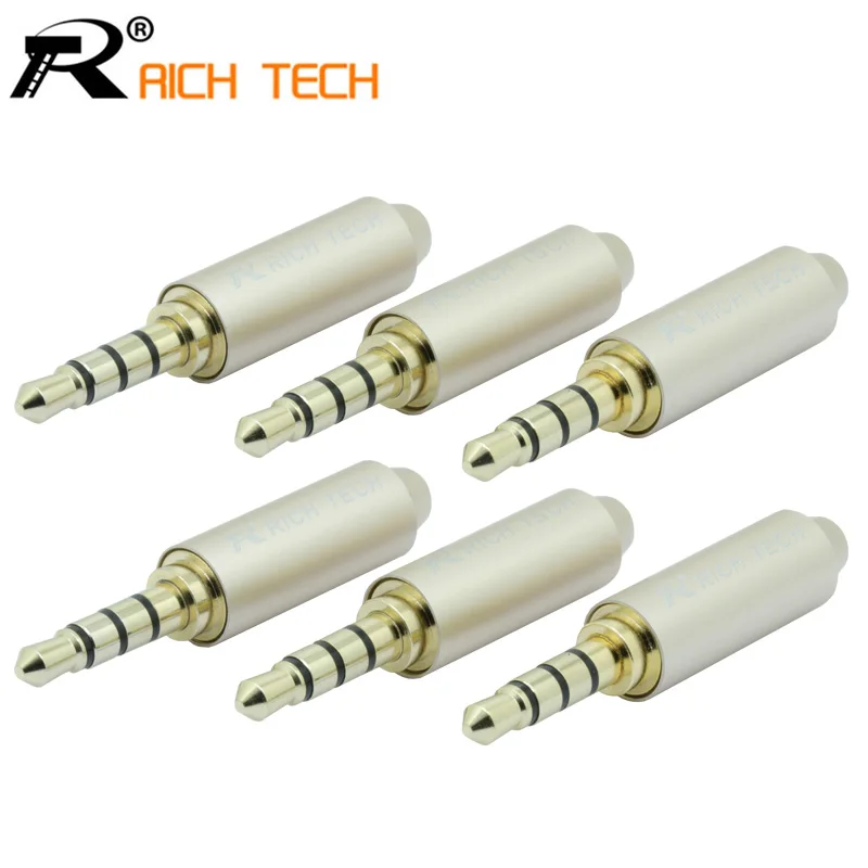 3 шт. R разъем для наушников разъем провода 3,5 мм 4 полюса штекер позолоченный стерео адаптер преобразования 3,5 мм пайки DIY разъем