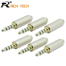 3 шт. R разъем для наушников разъем провода 3,5 мм 4 полюса штекер позолоченный стерео адаптер преобразования 3,5 мм пайки DIY разъем