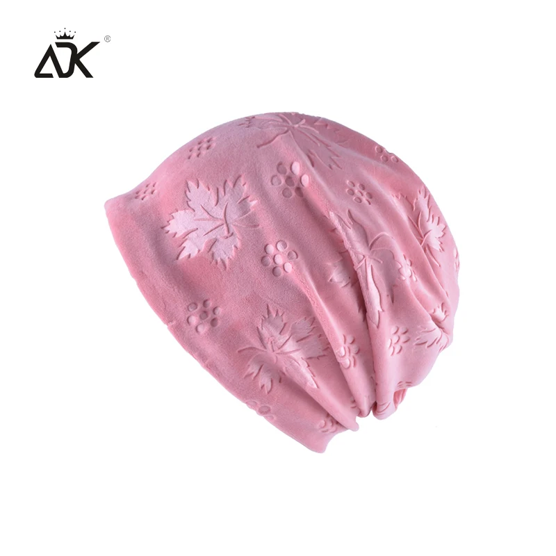 

Flannel Hat Acrylic Hat Female With Maple Leaf Embroidery 2018 Brand Knitted Beanies New Hat For Girls Autumn