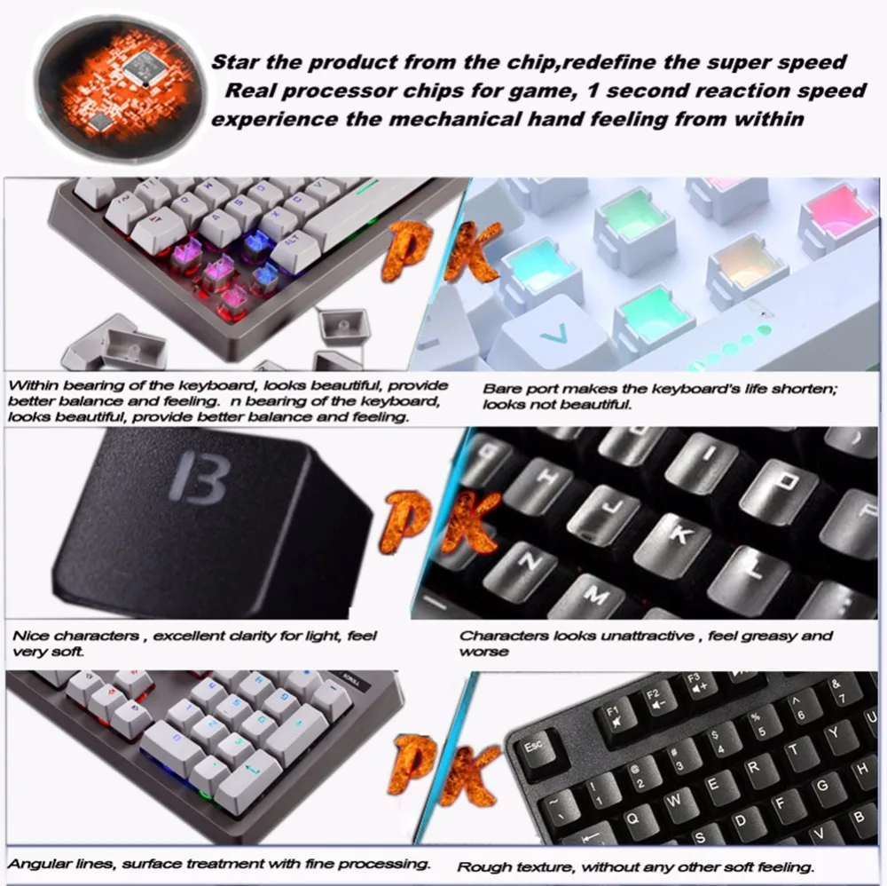 7 LED Mechanical Gaming clavier