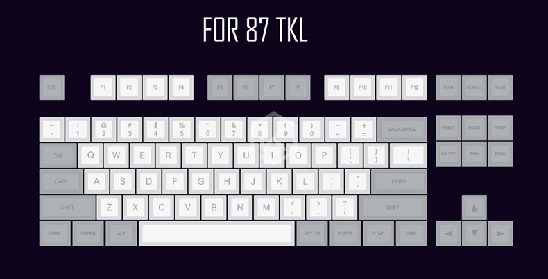 Dsa pbt топ печатные легенды гранит серый белый колпачки лазерной гравировки gh60 poker2 87 104 для механической клавиатуры - Цвет: For 87 TKL