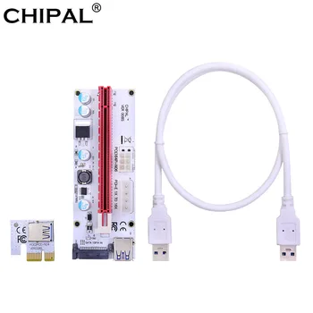 

CHIPAL 10PCS White VER008S 60CM PCI-E Riser Card PCIE 1x to 16x Extender with 4Pin 6Pin SATA Molex Power for BCD Bitcoin Miner