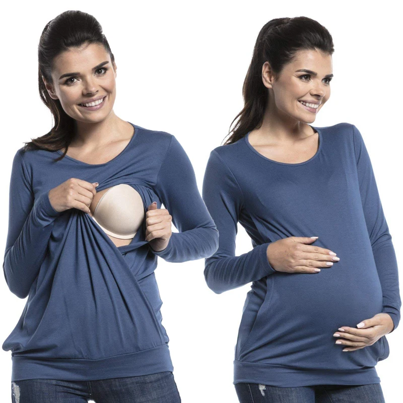 Buy Women Long Sleeve Breastfeeding Shirts Maternity