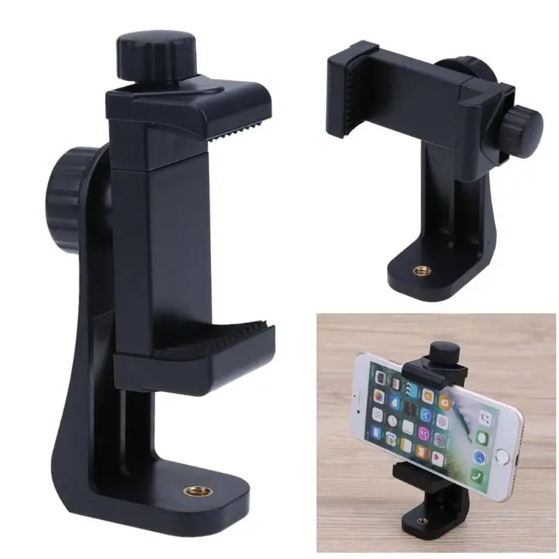 

Universal Plastic 360 Degree Rotatable Mobilephone Holder Clip Clamp Black For Selfie Stick Tripod Monopod Broadcasting