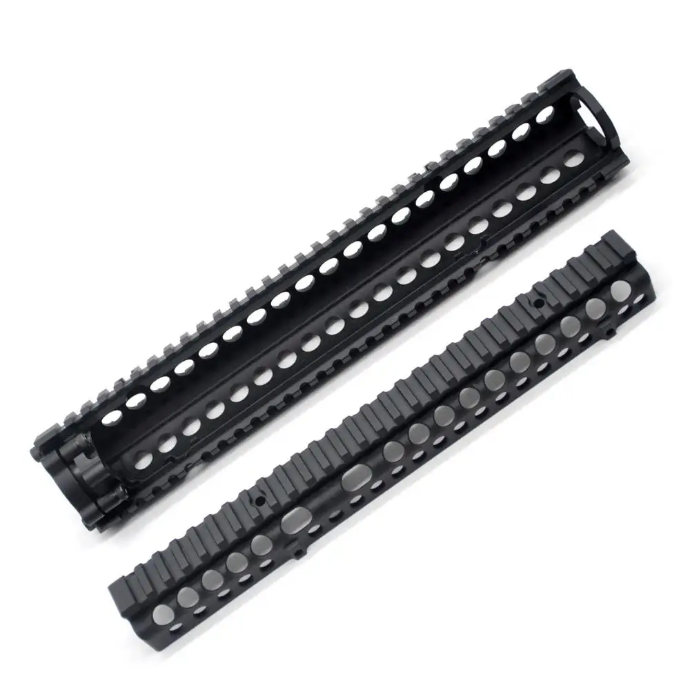 Aplus 12,7 дюйма Длина алюминиевый черный Quad Rail Handguard Сплит две части MK18 рука Guard поплавковая система крепления