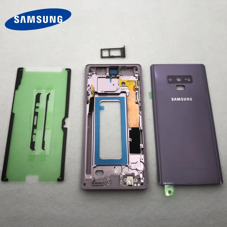 Оригинальный чехол для всего корпуса note9 средняя рамка стеклянная задняя крышка