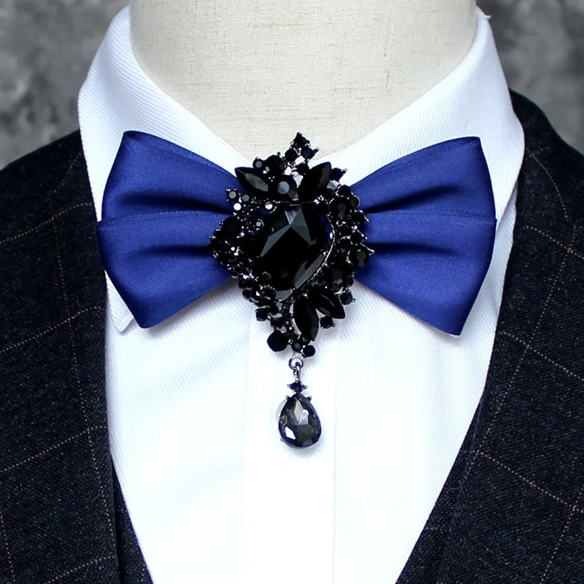 

High quality Fashion Tie's for men Design polyester Bow tie European Man Accessories Solid Color Gentleman Shirt Neck Bow Tie