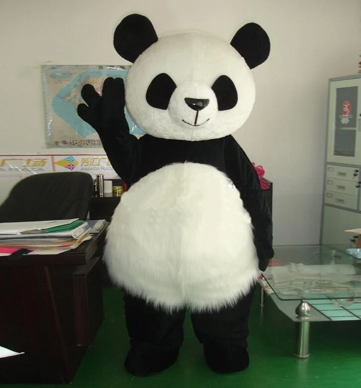 

Top quality EVA Helmet Plush Panda Mascot Costumes walking cartoon Apparel Birthday party