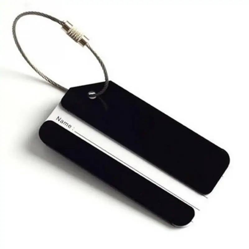 Diseño de Moda aleación de aluminio equipaje de viaje etiqueta tarjeta correas maleta nombre ID dirección etiquetas accesorios de viaje
