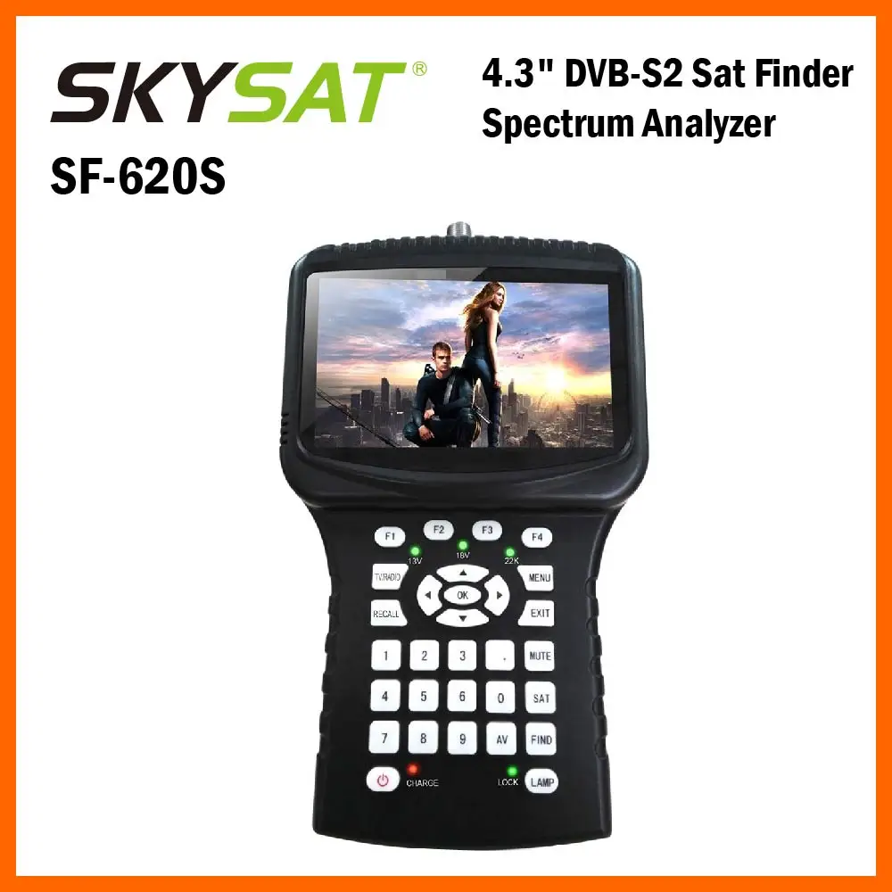 

Handheld DVB-S2 Satellite Finder with 4.3 inch LCD Display support Spectrum CCTV camera CS PowerVu Biss Backlit Twinkler SF-620S