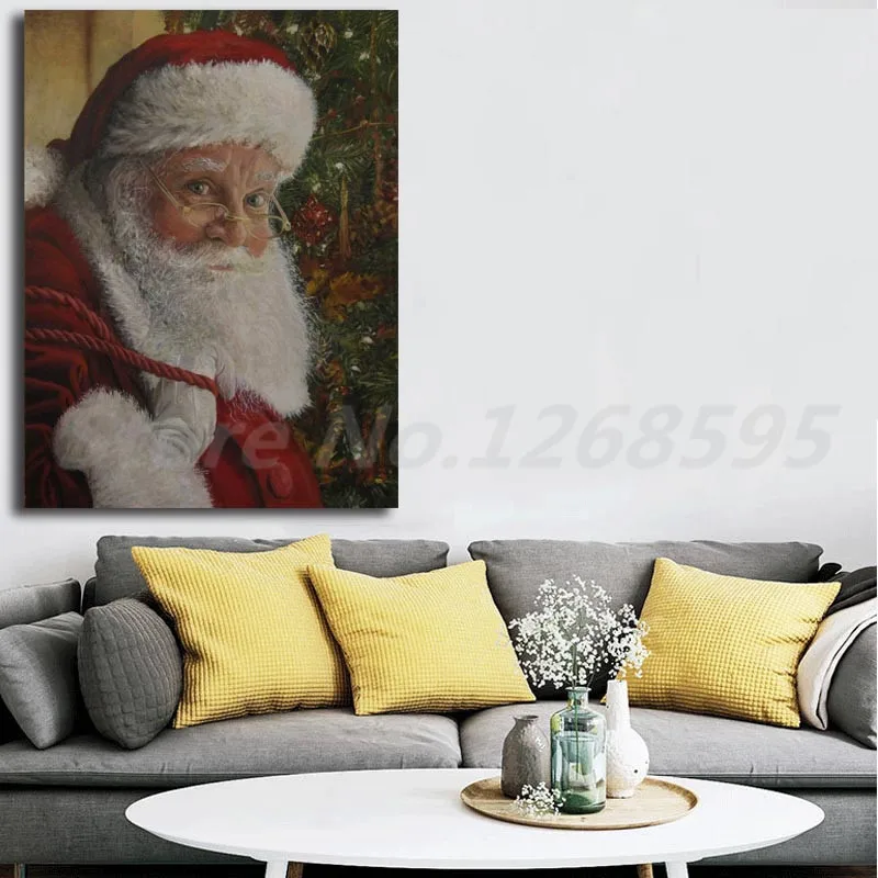 

Portrait Of Santa Claus Wallpaper Wall Art Canvas Posters Prints Painting Wall Pictures For Modern Office Living Room Home Decor