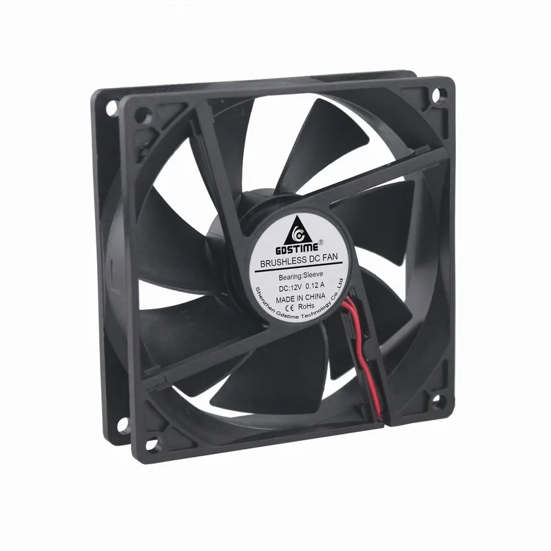 2 шт. Gdstime 2Pin DC 12 В 92x92x25 мм 90 9 см компьютерный Водяной кулер для ЦП чехол ПК