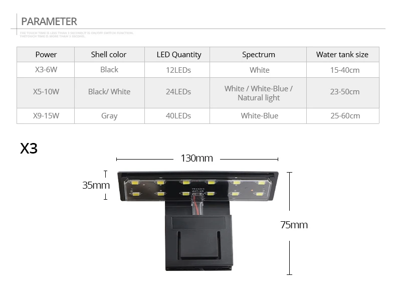 LED Aquarium Fish Tank Light Clip-on 5W/10W/15W LED Plants Grow Lights Aquatic Freshwater Aquarium Lamps Waterproof 220V EU Plug