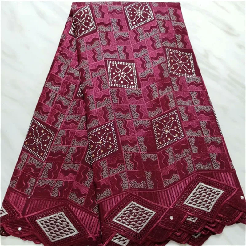 

Nigerian Lace Fabrics 2019 Red African Swiss Voile Lace Fabrics High Quality French Voile Lace in Switzerland For Wedding
