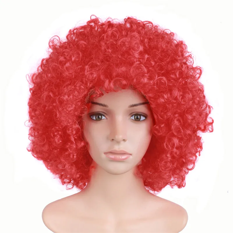 MapofBeauty короткие кудрявый афро парик термостойкие парики для Для женщин черный, красный натуральный высококачественный парик из Косплэй костюм парик вечерние синтетические волосы