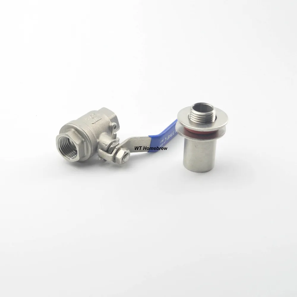 

Stainless Steel homebrew Weldless Kettle Ball Valve Kit, 1/2"BSP,with Weldless Bulkhead Beer Brew Pipe Fittings