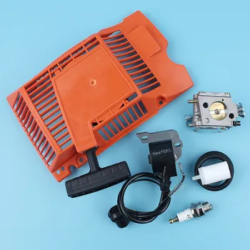 

Recoil Starter Ignition Coil Carburetor Kit For Husqvarna 268 272 272XP Chainsaw Fuel Line Filter Spark Plug #503615571
