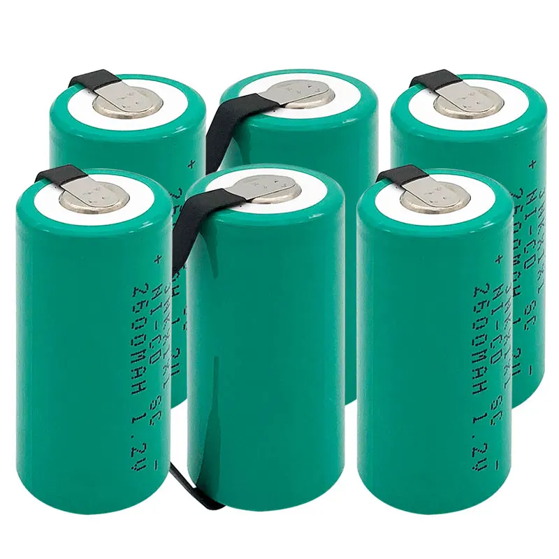 12 шт OOLAPR 2600mah Sub C SC 4/5sc 1,2 V nicd аккумуляторная батарея с плоской верхней частью с вкладками для бритья и радио аварийного освещения