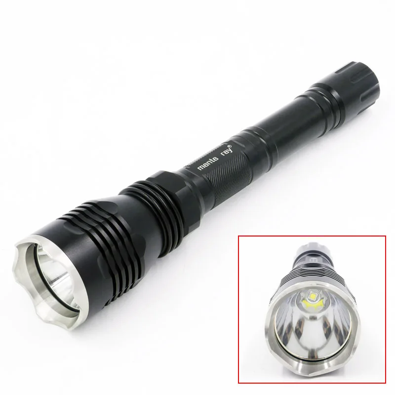 

500Meters Long Range Light Stainless Steel Head HS-802 CREE XM-L2 U3 LED Hunting Flashlight,2x18650 rechargeable camping torch