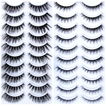 

10Styles New 10 pairs natural false eyelashes fake lashes long makeup 3d mink lashes extension eyelash mink eyelashes for beauty