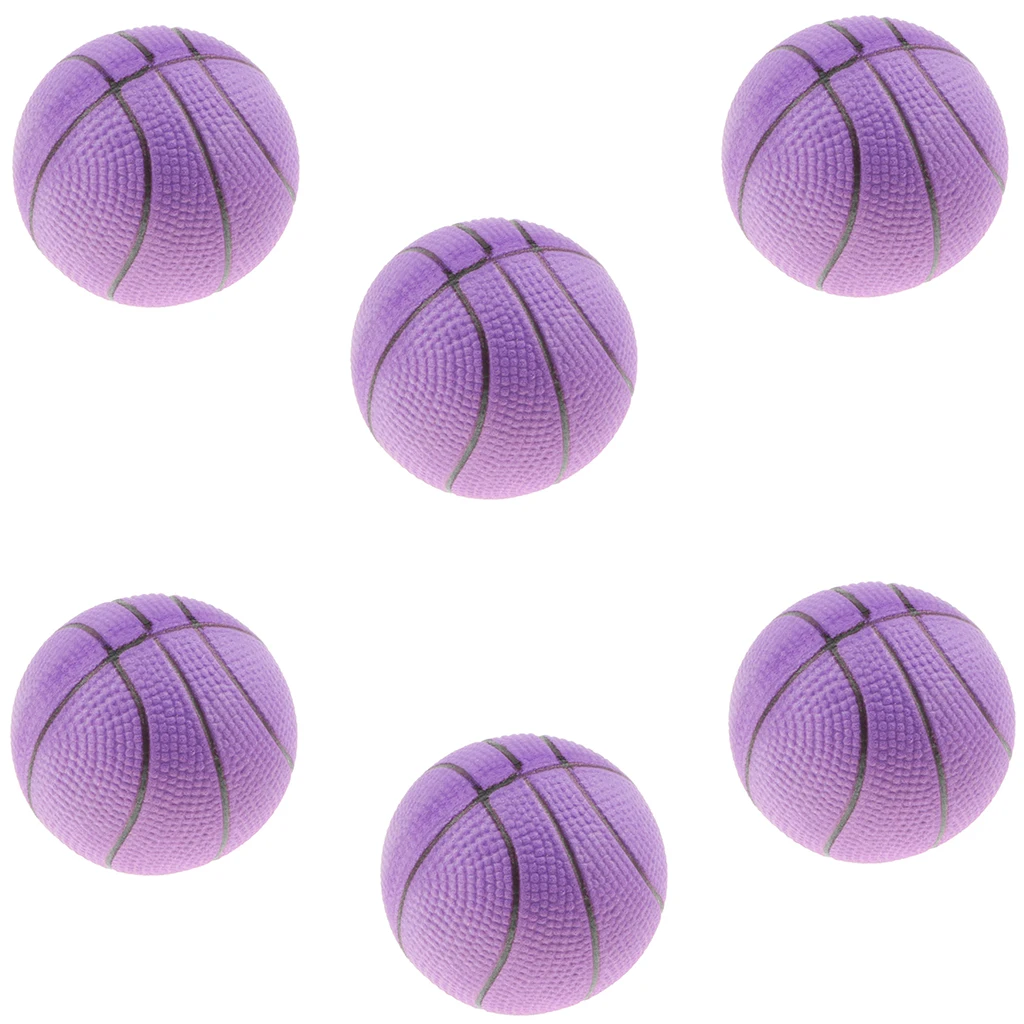 Purple 6 шт. прыжки мяч Мини Баскетбол мальчик девочка Веселые вечерние надувной мяч открытый ребенок игрушка - Цвет: Purple