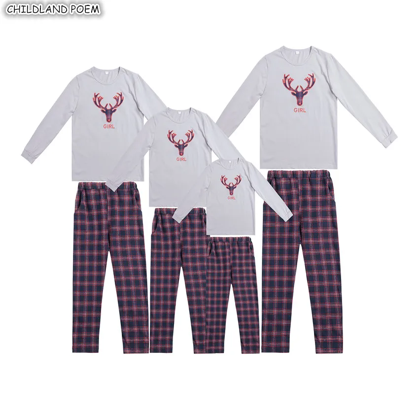 

Family Christmas Pajamas Set Mom Daughter Father Kids Reindeer X-mas Pjs Family Matching Sleepwear Clothes Family Look Nightwear