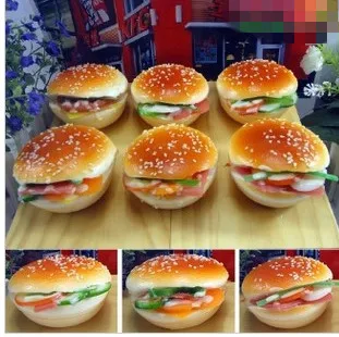 

6pcs/set Simulation Bread Hamburger Mini Fairy Home/ Micro Landscape Artificial Decorations Food Model Early Educational Kid Toy