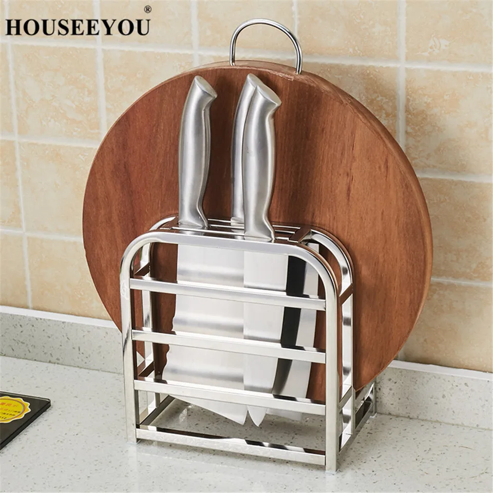 

HOUSEEYOU Kitchen Knife Holder Knives Stand Drawer Racks Chopping Blocks Holder Stainless Steel Kitchen Storage Organization
