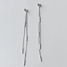 По-настоящему. 925-Стерлинговое серебро счастливый бар кисточкой Висячие серьги ювелирные подвески женские GTLE1425