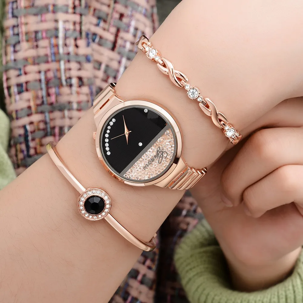

Women Watches Fashion Casual Bracelet Watch Women Relogio Rhinestone Analog Quartz Watch Female Montre Femme LD