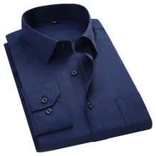 Chemise classique à manches longues pour homme, 5XL, 6XL, 8XL, 7XL,, blouse, décontractée, pour le travail, blanche, noire, bleu foncé, grande taille