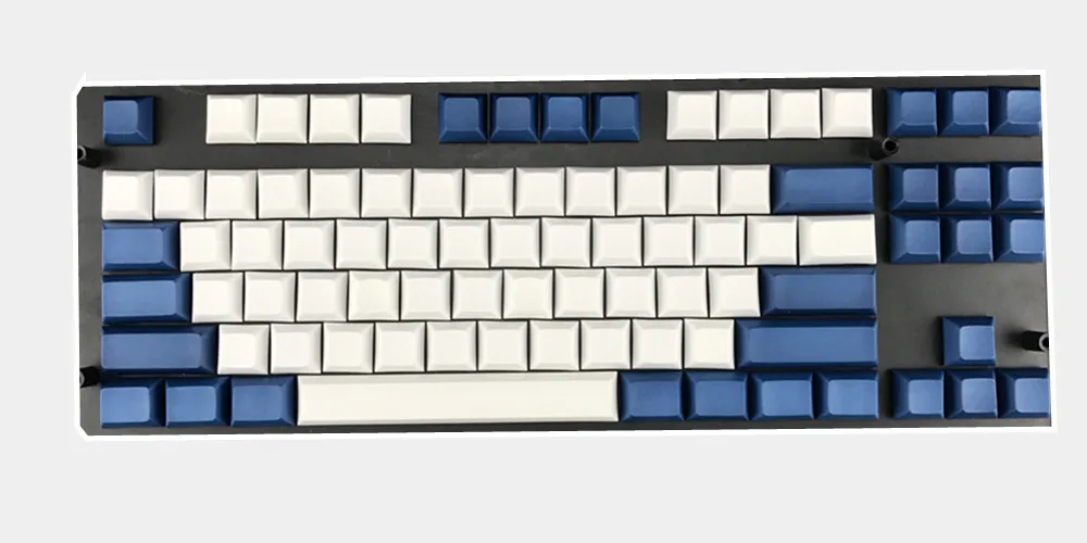 Пустая клавиатура DSA PBT 104 белые и синие пустые клавиши TKL 87 механическая с синей