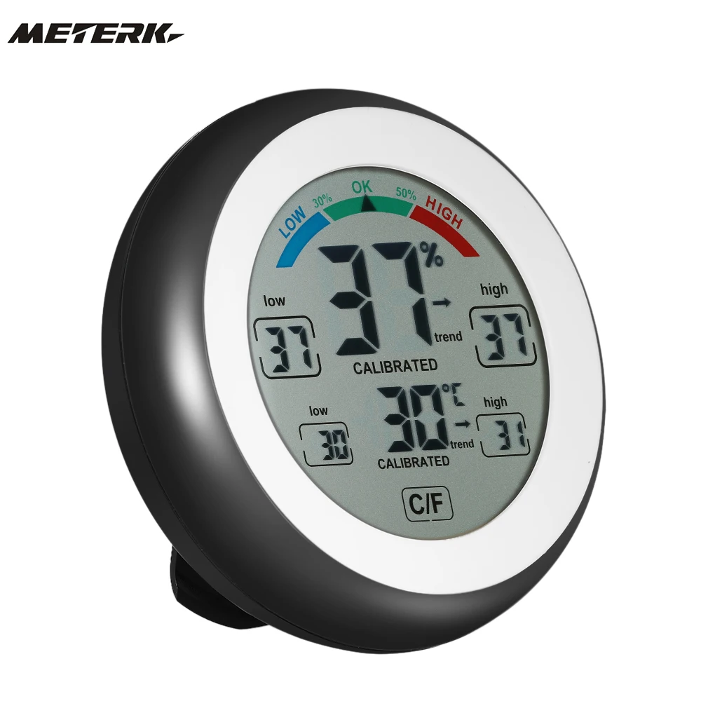 

Digital Thermometer Hygrometer Temperature Humidity Meter Max Min Value Trend Display