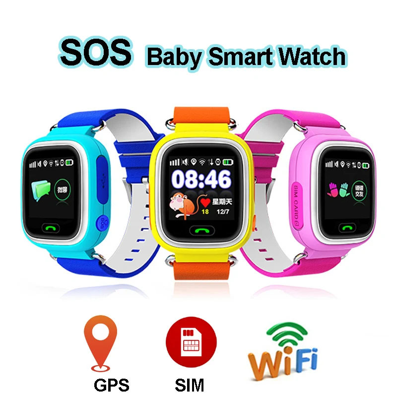SOS GPS Smart Watch for Kids Children WiFi /GPS /LBS Location Tracker Finder Q90 Baby Watch Phone Remote Monitor VS Q50 Q80 Band