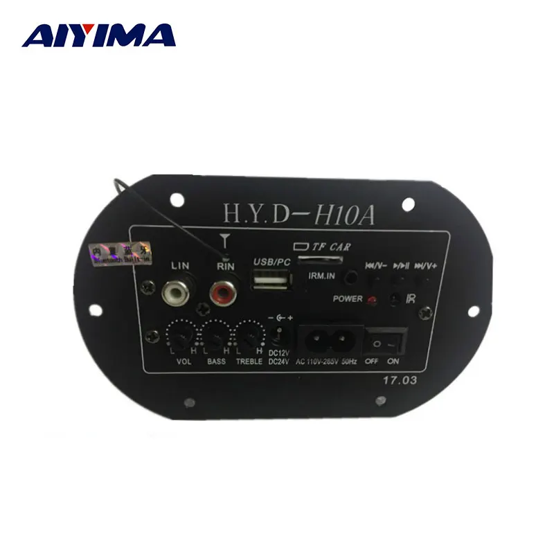 preço AIYIMA Amplificadores de Áudio Placa Amplificador Subwoofer Placa Amplificador Embutido Rádio FM Bluetooth 220 v 12 v 24 v Digital IC tubo