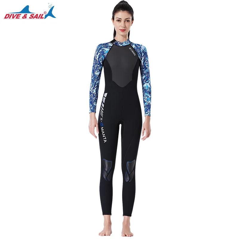 DIVE&SAIL Men Women One-piece Camo Wetsuits 3mm Neoprene+Shark Skin+Lycra Swimming Surfing Diving Suits High Elastic Swimwear