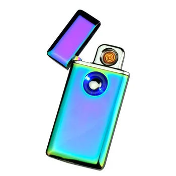 

Fashion Metal Electronic Cigarette Lighter 7 Colors Frosted Or Polished Finish USB Lighter with Windproof Turbo and LED Light