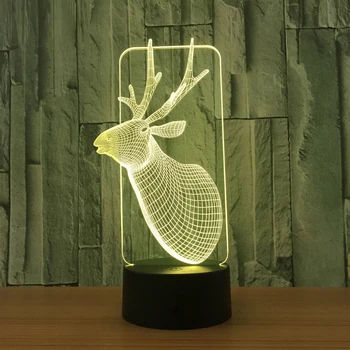 

ELK LED Night Light Giraffe Deer 3D Decoration Lampara Touch Sensor RGB Nightlight Child Kids Gift Home Living Room Table Lamp