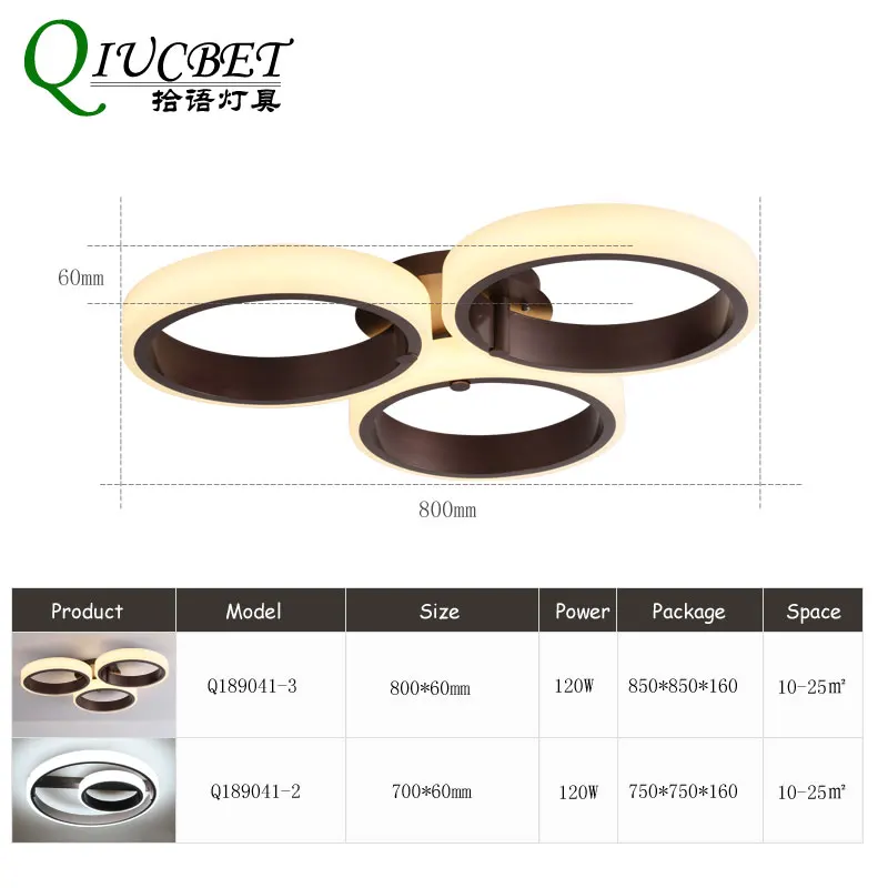 

2019 Circel Rings Ceiling Lights For Reading Room Home Lighting AC85-265V Modern Led Ceiling Lamp Fixtures Illumination