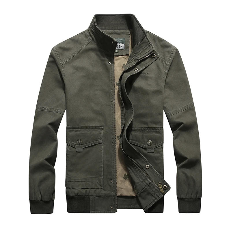 

2019 Autumn Men's Jacket Coat Stand Collar Military man jacket High Quality windbreakers bomber jackets for men plus size 4XL