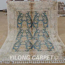 Yilong 5,6 'x8. 1' античный ручной работы персидский Тебриз ковер темно-синий ручной работы турецкий ковер(1826