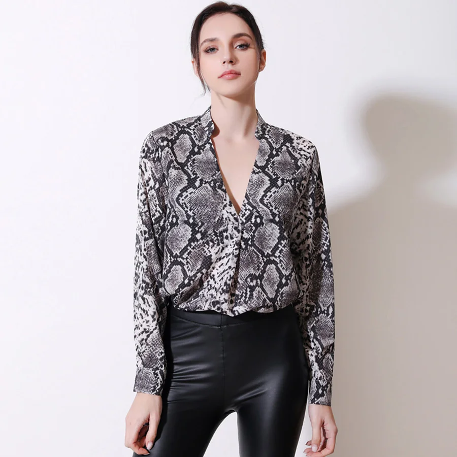 

2019 Blouse Shirt Top Women Shirts Female Clothing For Women Chiffon Leopard Snack Shirt Feminine Blouse Ladies Tops Tunic Bts