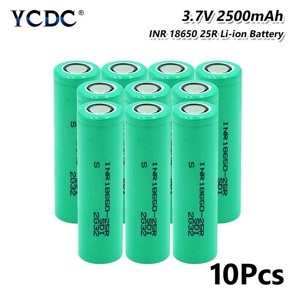 

INR 18650 25R Battery 2500mAh lithium continuous discharge dedicated electronic power Rechargeable 20A For Vape Flashlight