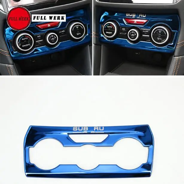 1 шт Нержавеющая сталь стайлинга автомобилей Кондиционер декоративный кожух украшения Стикеры пайетки для Subaru XV 19 аксессуары - Название цвета: SS in Blue