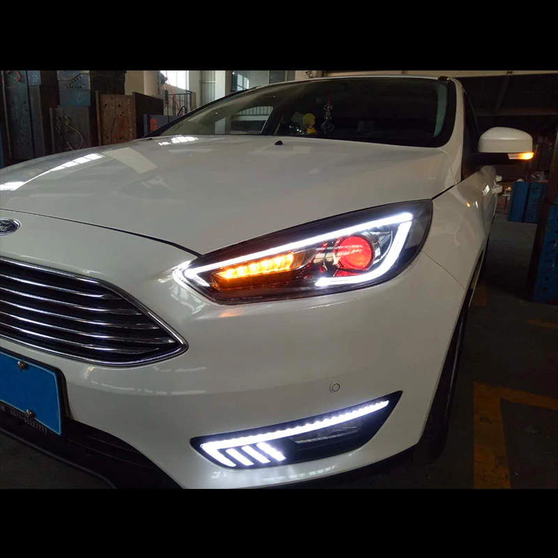 Тип СВЕТОДИОДА направленного света CNSUNNYLIGHT-для Ford Focus // фар автомобиля сборки светодиодный демон Eyes DRL светодиодный поворотник ксеноновых фар, Высокопрочная конструкция линзы прожекторного типа