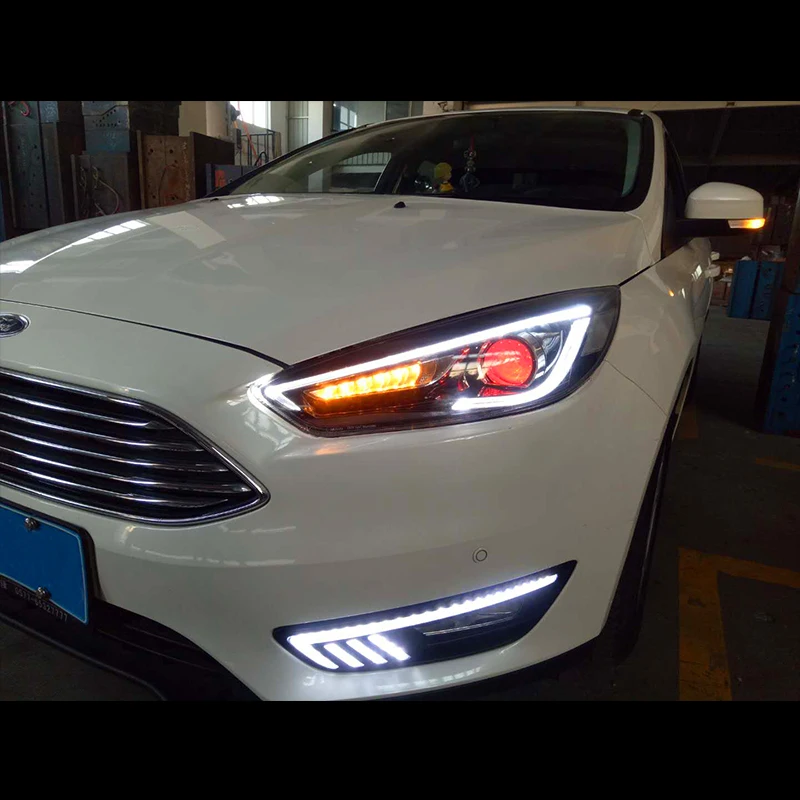CNSUNNYLIGHT For Ford Focus 2015 2016 2017 Car Headlight Assembly LED Demon Eyes DRL Turn Signal Xenon HID Projector Lens (10)