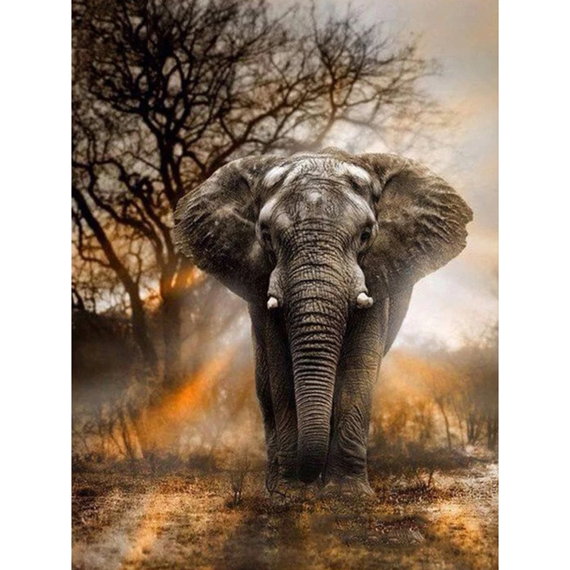 5D DIY Diamond embroidery Africa elephant full square diamond painting Cross Stitch Rhinestone mosaic home decoration