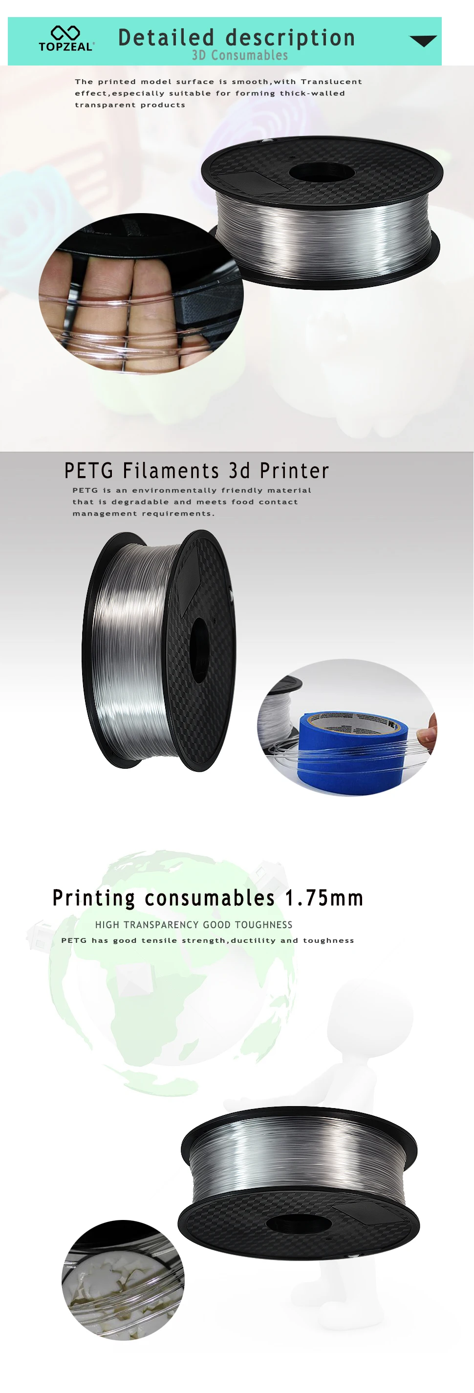 kg qualidade superior filamento da impressão 3d